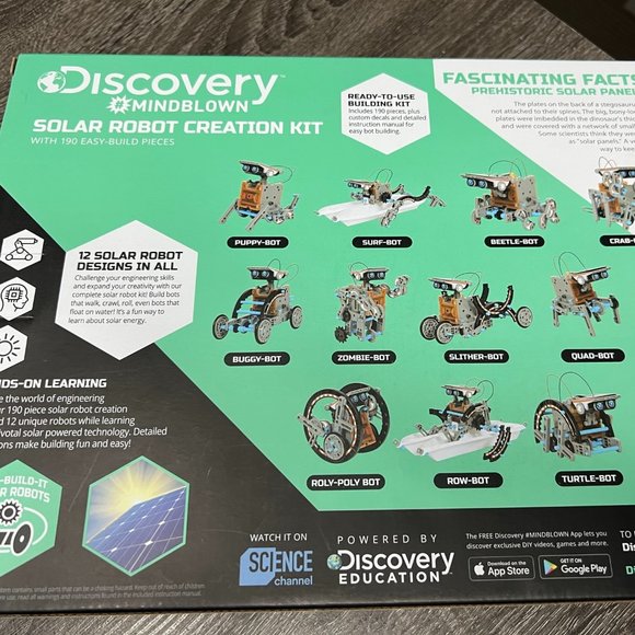Discovery Kids Mindblown STEM 12-in-1 Solar Robot Creation 190-Piece Kit NEW - Picture 2 of 2